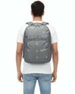 Skybags Grey Polka‑Dot Backpack 21"/35L | Clean Minimal Look | Front Utility Pocket | Side Mesh | Work & College Use