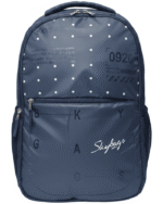 Skybags Blue Polka‑Dot Backpack 21"/35L | Clean Minimal Look | Front Utility Pocket | Side Mesh | Work & College Use