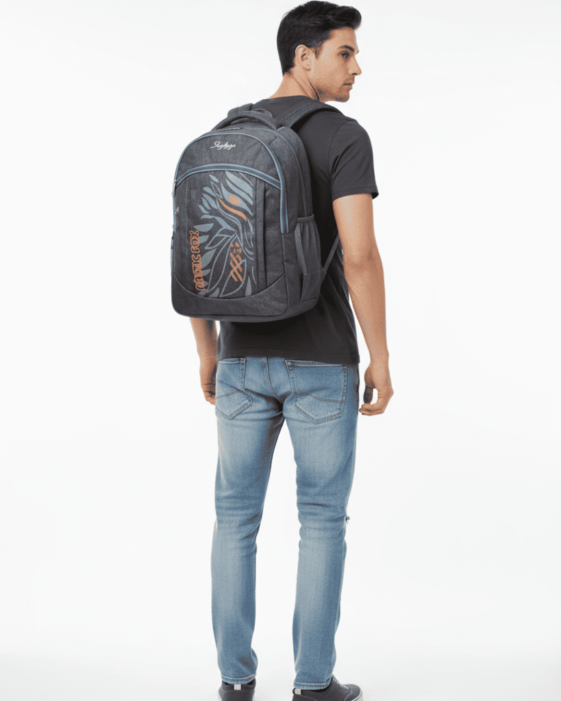 Skybags Grey Arctic‑Fox Backpack 20"/24L | Clean Minimal Look | Front Utility Pocket | Side Mesh | Work & College Use